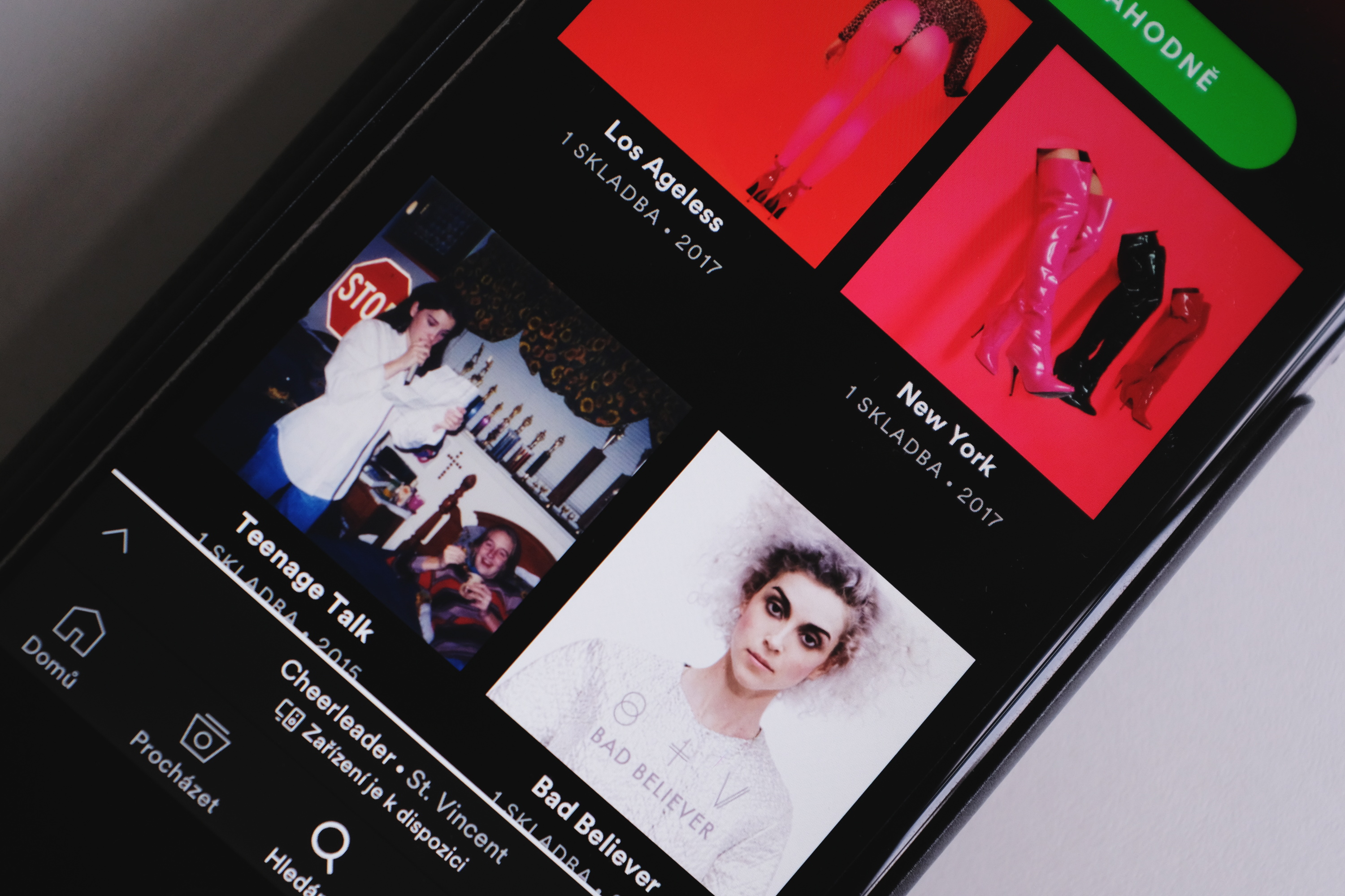 Aplikace streamovací služby Spotify