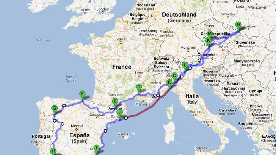 Cesta motorkářka Dominiky Gawliczkové do Španělska a Portugalska
