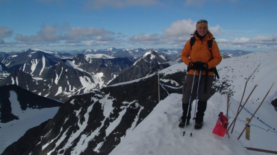 Helena Křenková a Kebnekaise sydtoppen, nejvyšší hora Švédska a Evropy za polárním kruhem)