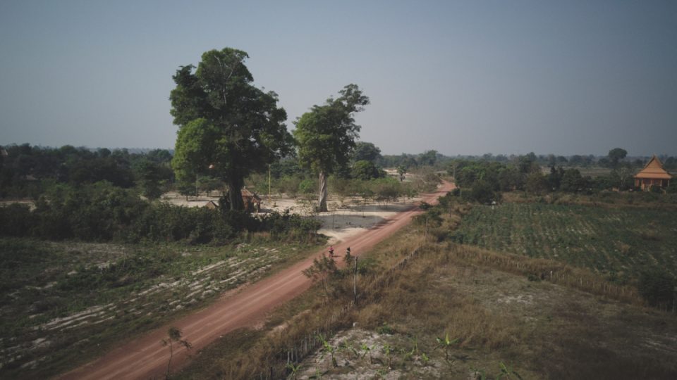 Pohled z ptačí perspektivy. Kambodža
