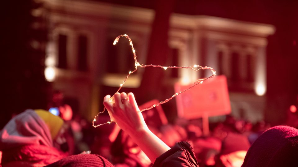 Z protestu proti zákazu potratů, který proběhl 28. ledna 2021 ve Varšavě