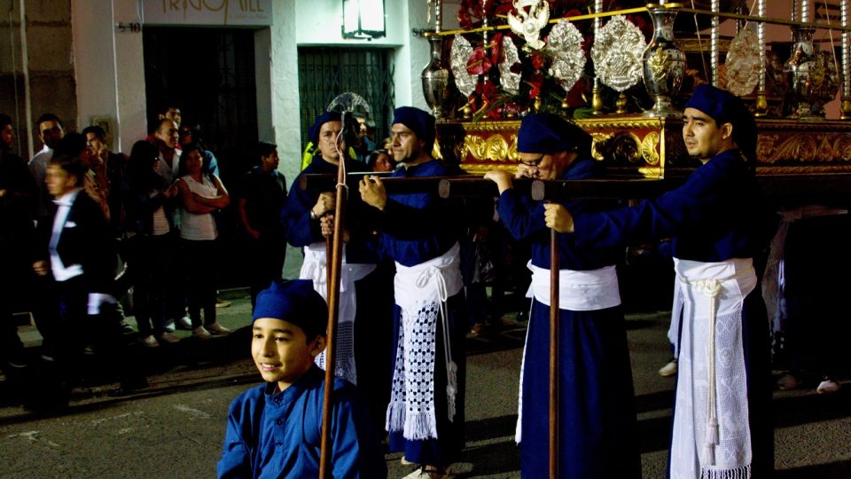 Kolumbie, Popayan, velikonoční procesí