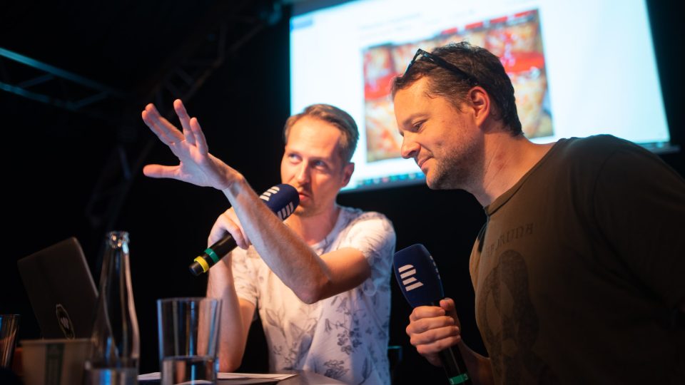 Aleš Stuchlý a Vítek Schmarc během Čelistí Live na 37. Prix Bohemia Radio