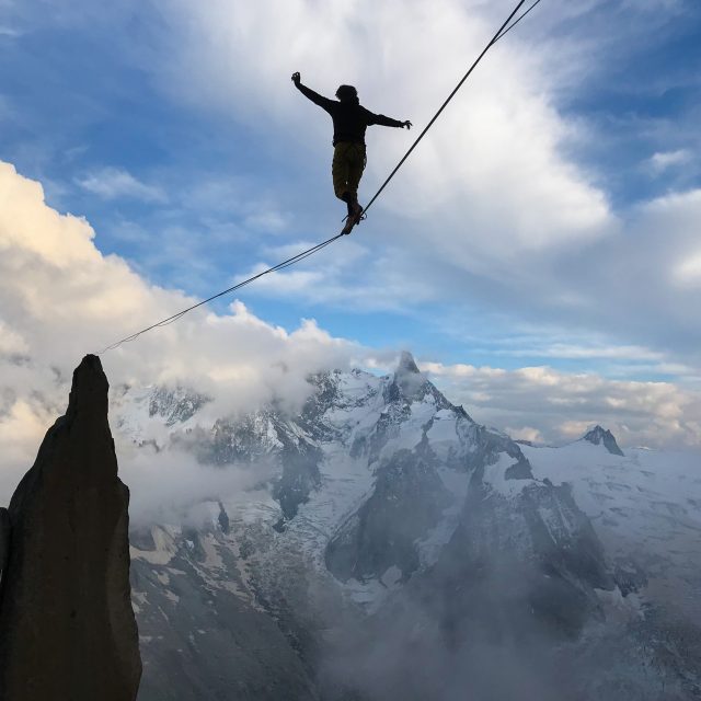 Danny Menšík na „lajnách“ mezi vrcholy nad Chamonix,  v oblíbené Itálii i v Českém ráji | foto: archiv Dannyho Menšíka