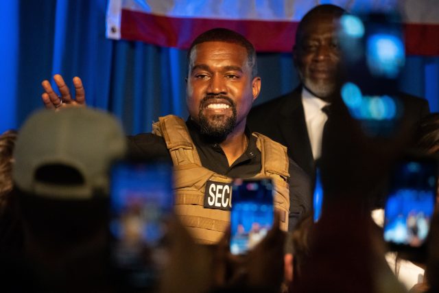 Kanye West během svého prvního prezidentského mítinku | foto: Profimedia